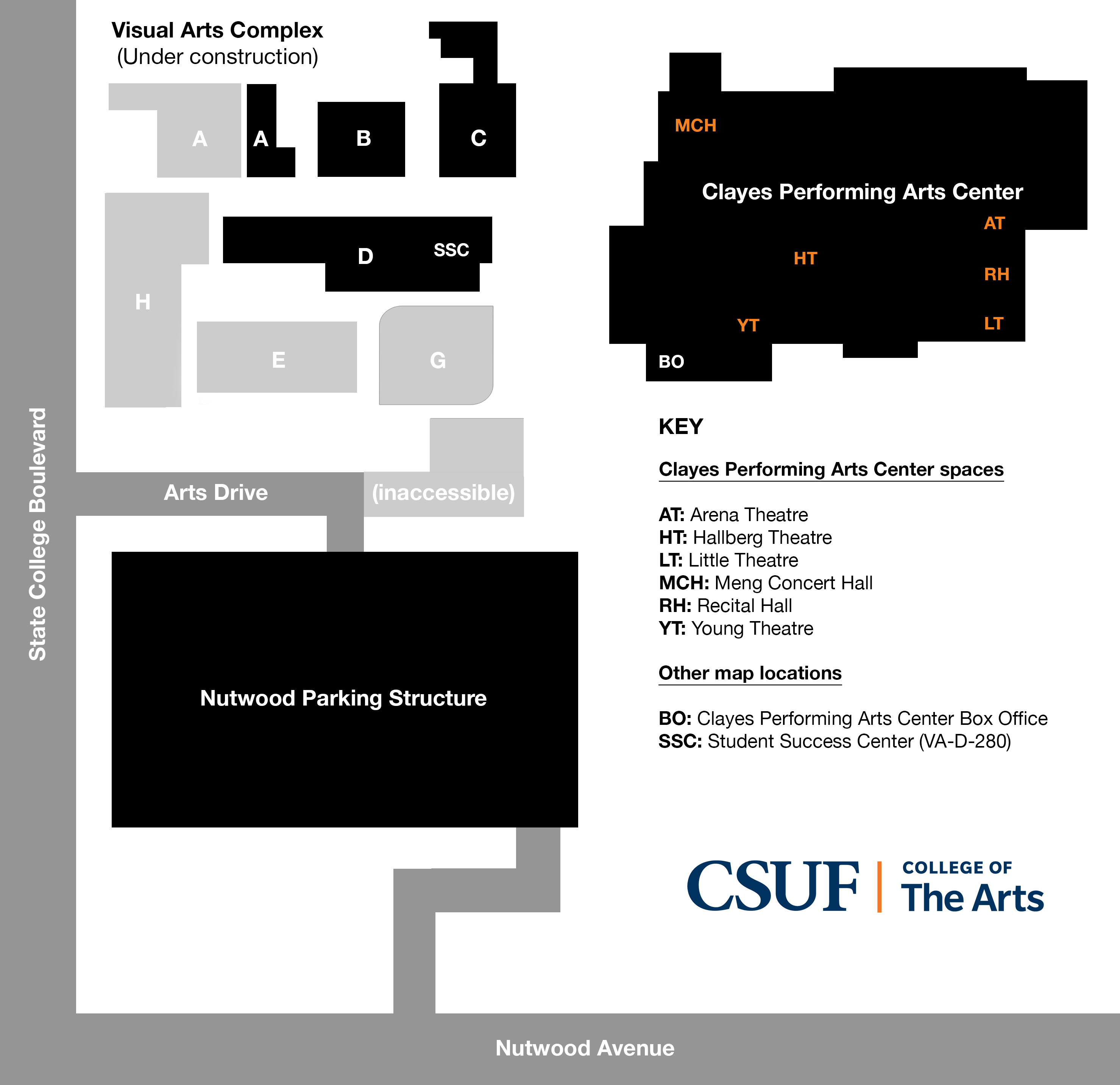 College of the Arts venue map